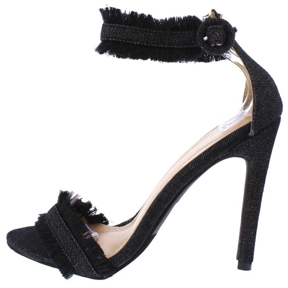 gianna blk denim frayed stiletto heel - Picture 4 of 8
